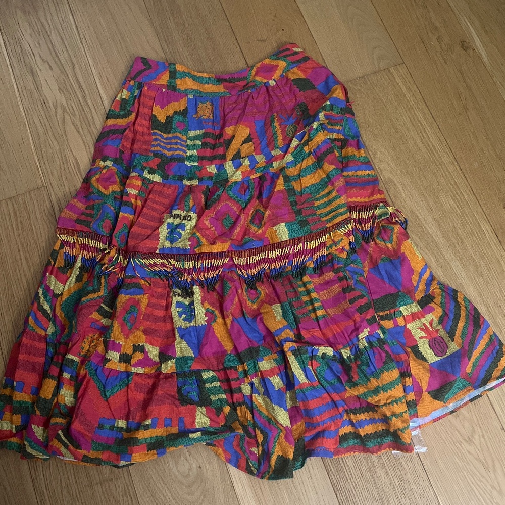 Farm Rio Summer Patches Midi Skirt